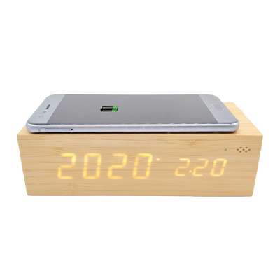 Bamboo Alarm Clock Amazon Bestseller Trend 2020 Mobile Phone Stand Wireless Charger