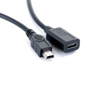 30cm Mini USB Male to Type-c Female Charge Data Adapter Cable Cord